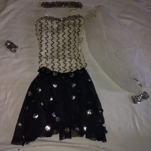 White girls dance costume